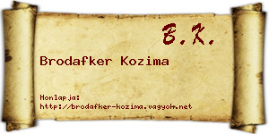 Brodafker Kozima névjegykártya